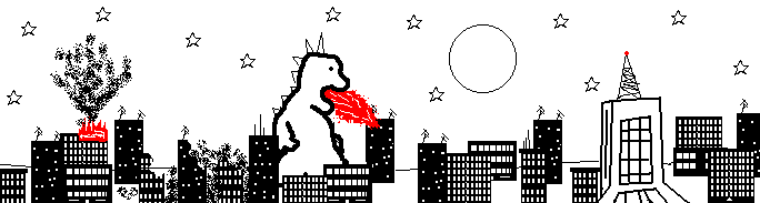 Godzilla Destroying the City